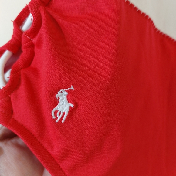 Polo Ralph Lauren Red & White Colorblock One Piece Swimsuit Bathing Suit - Picture 3 of 11